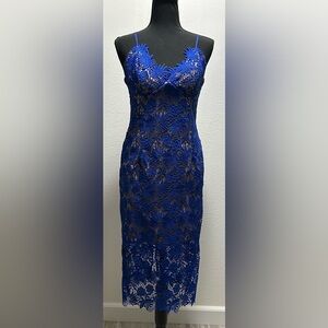 Bardot Knee Length Dress - M - Blue - NWT